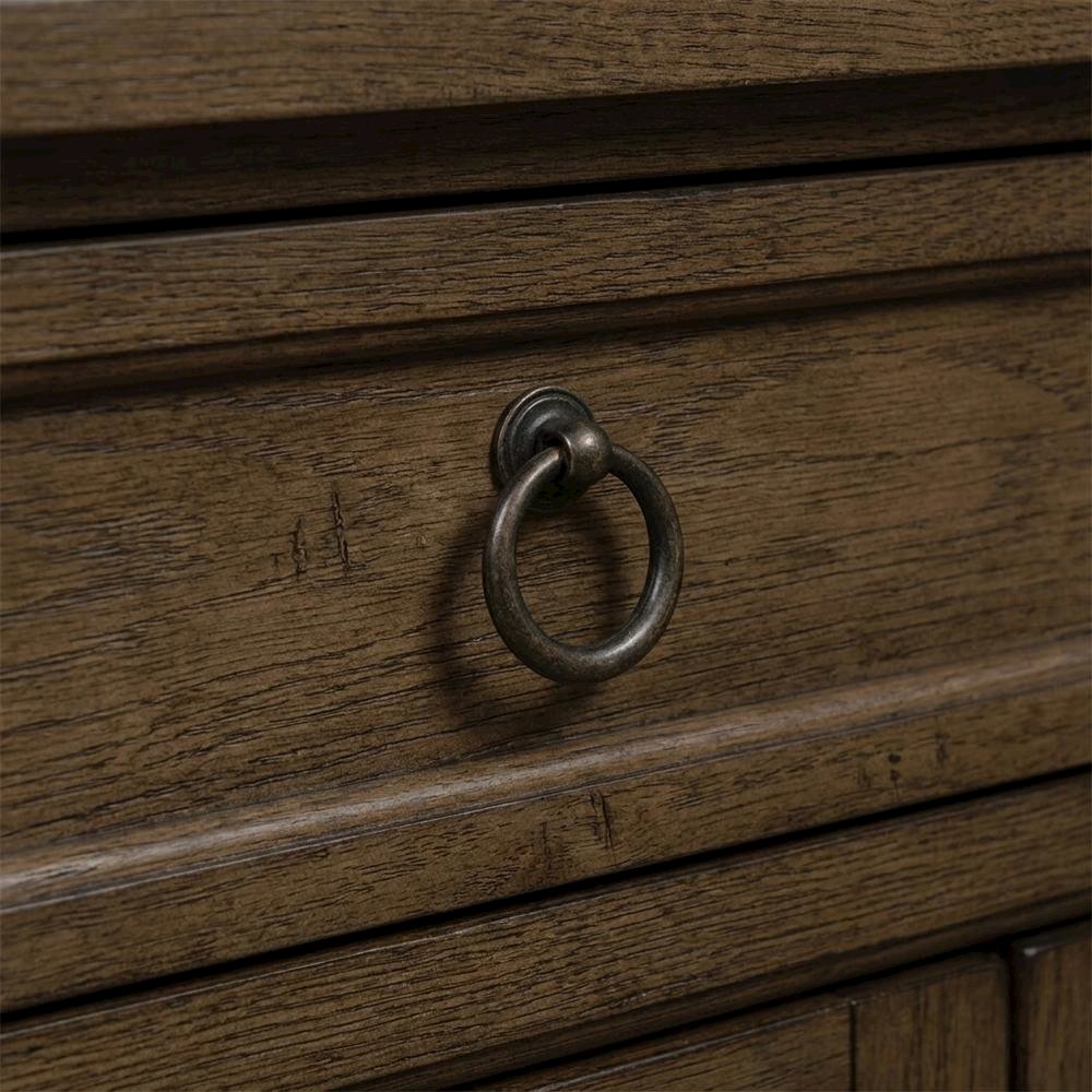 Solid Wood Farmhouse Buffet Cabinet with Drawers and Storage Cabinet, Brown