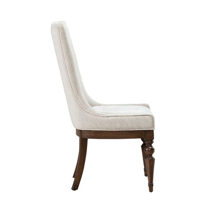 Arden Road Opt 7 Piece Trestle Table Set - 6 Upholstered Chairs - Satin Cherry