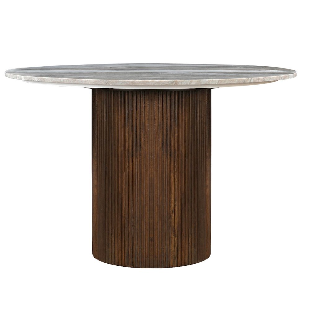 Kaleidoscope Pedestal Table Set - Aged Whiskey Marble