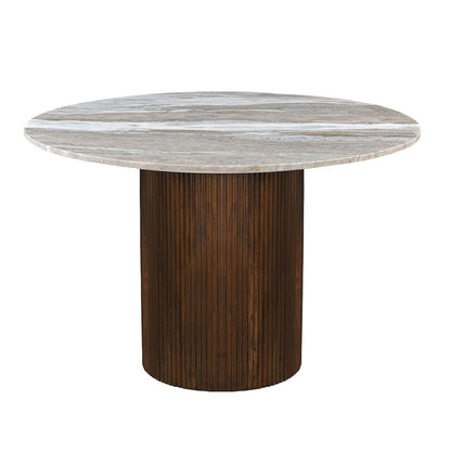Kaleidoscope Pedestal Table Set - Aged Whiskey Marble