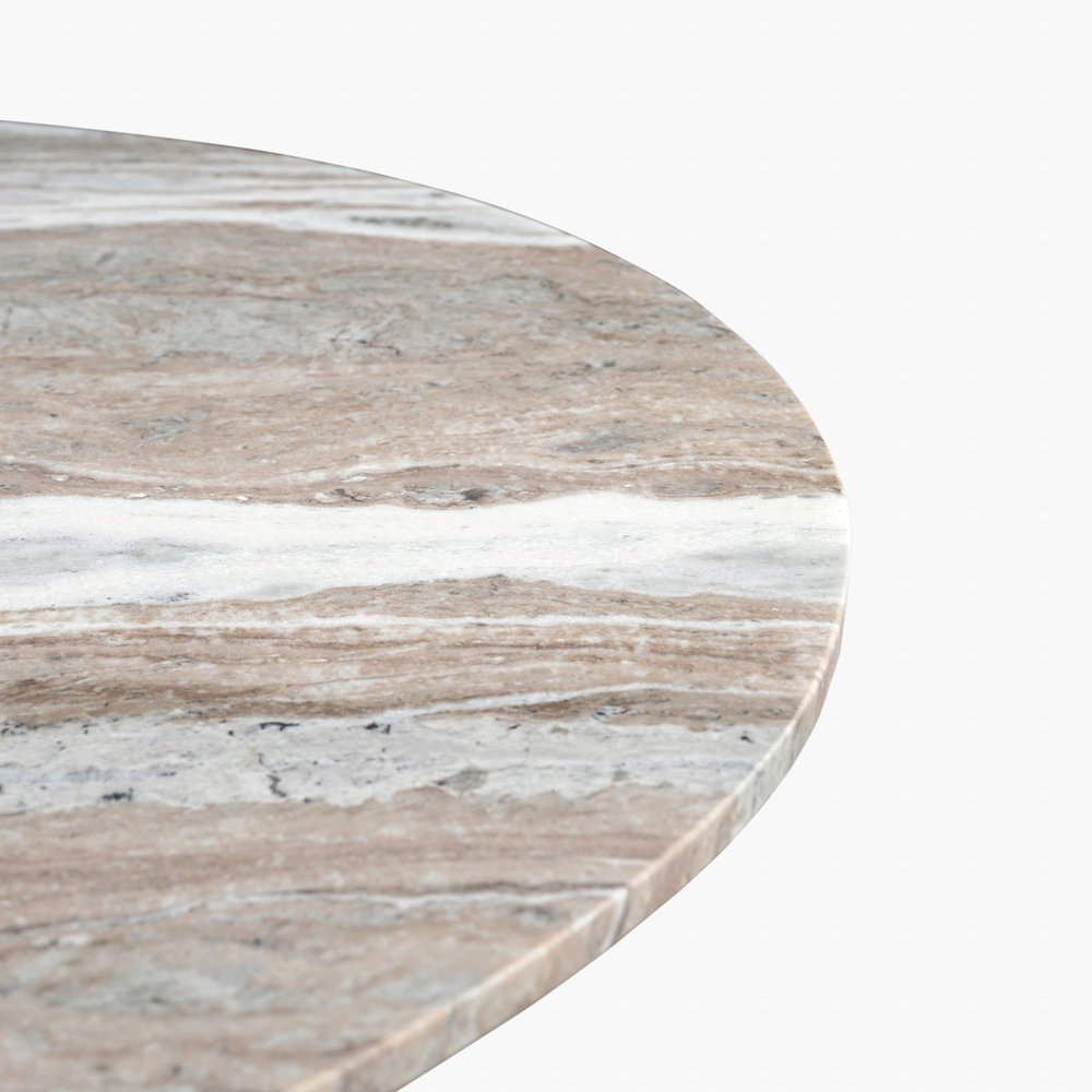 Kaleidoscope Pedestal Table Set - Aged Whiskey Marble