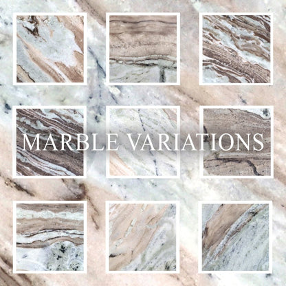 Kaleidoscope Pedestal Table Set - Aged Whiskey Marble