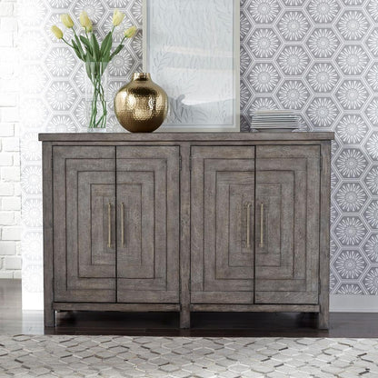 Modern Farmhouse Buffet in Dusty Charcoal w/ Heavy Distressing