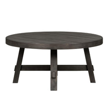 Splay Leg Round Cocktail Table Dusty Charcoal w/ Heavy Distressing