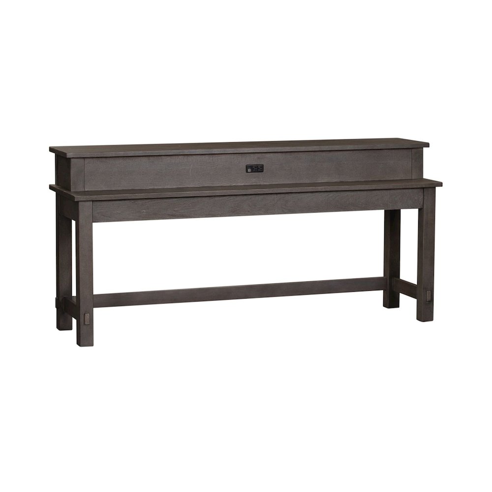 4 PcLiving Room Set with Charging Station - Distressed Dusty Charcoal Oak Wood