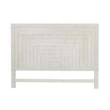 Modern Farmhouse Queen Panel Headboard in Flea Market White w/ Heavy Distressing