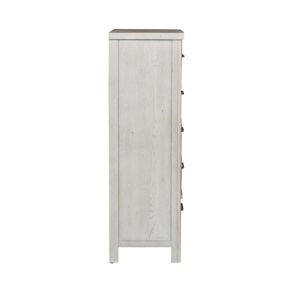 Modern Farmhouse 5 Drawer Chest in Flea Market White w/ Heavy Distressing