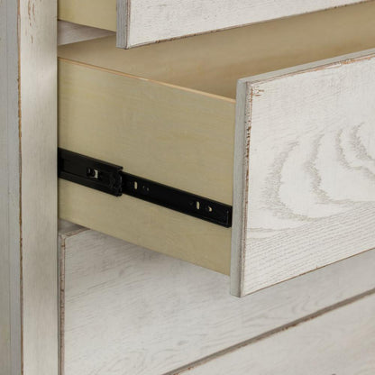 Modern Farmhouse 5 Drawer Chest in Flea Market White w/ Heavy Distressing