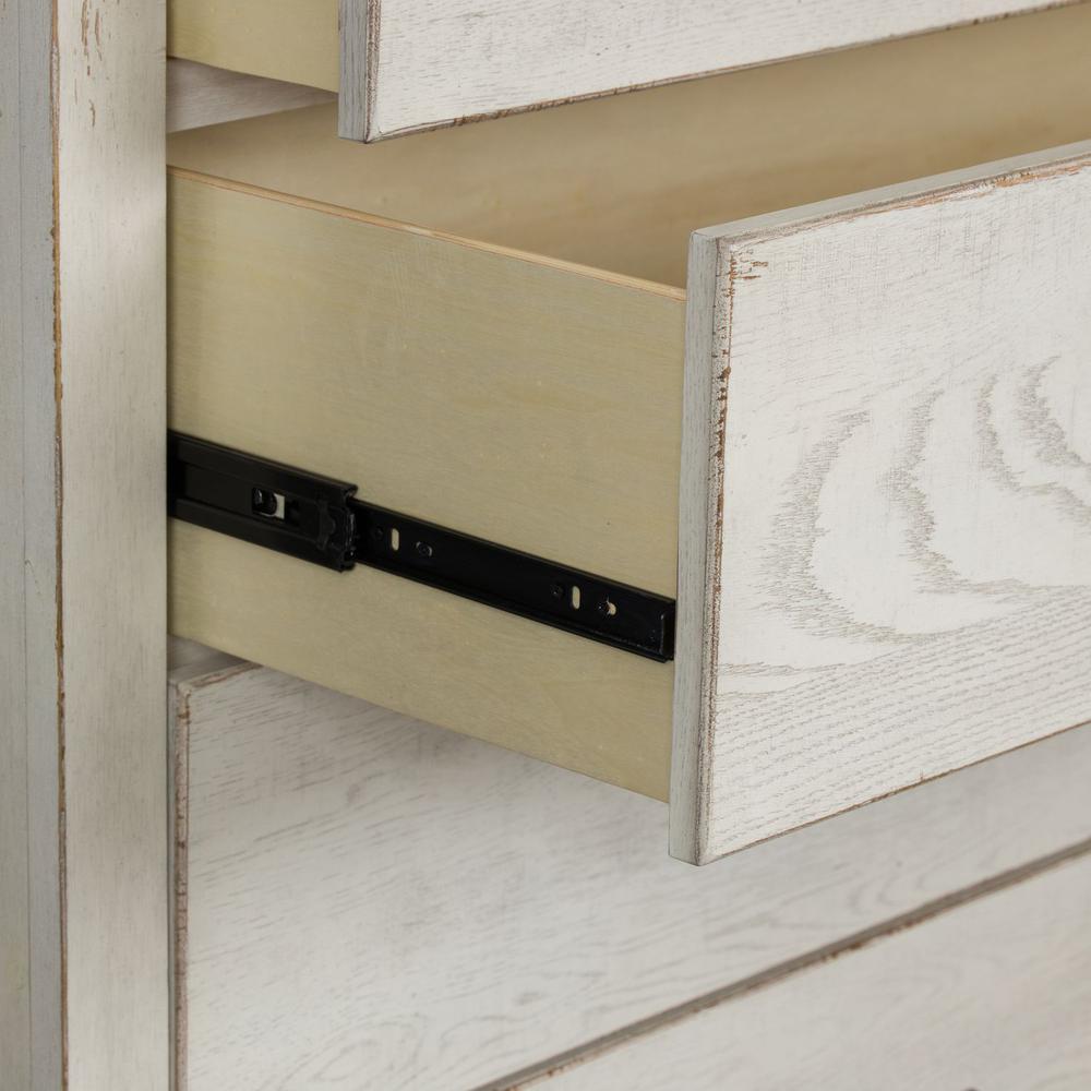 Modern Farmhouse 5 Drawer Chest in Flea Market White w/ Heavy Distressing