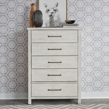 Modern Farmhouse 5 Drawer Chest in Flea Market White w/ Heavy Distressing
