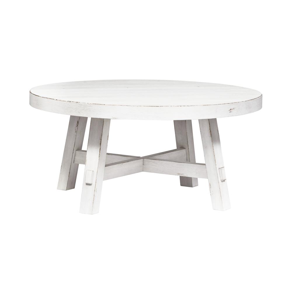 Splay Leg Round Cocktail Flea Market White w/ Heavy Distressing
