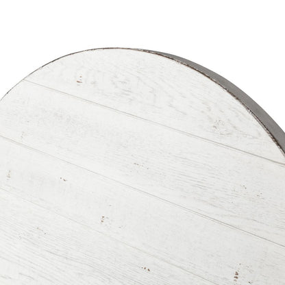 Splay Leg Round Cocktail Flea Market White w/ Heavy Distressing