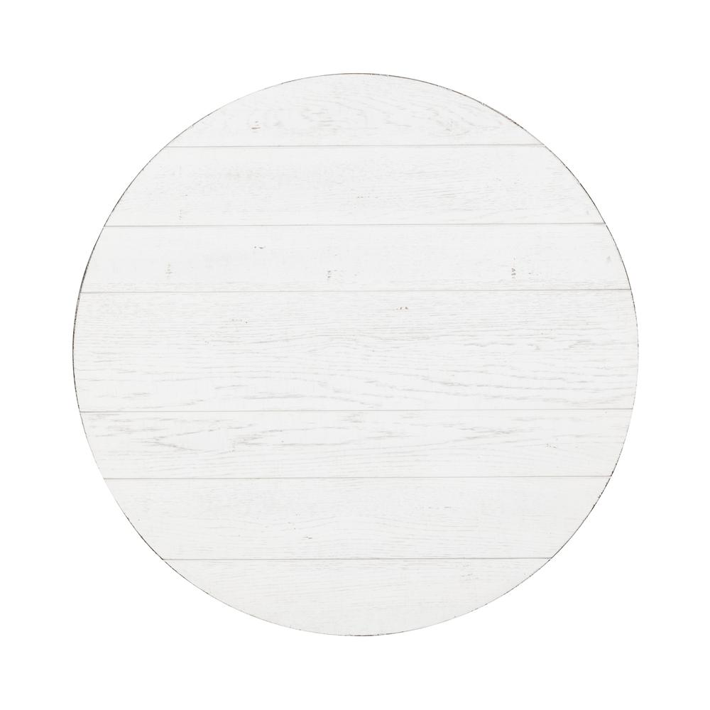 Splay Leg Round Cocktail Flea Market White w/ Heavy Distressing