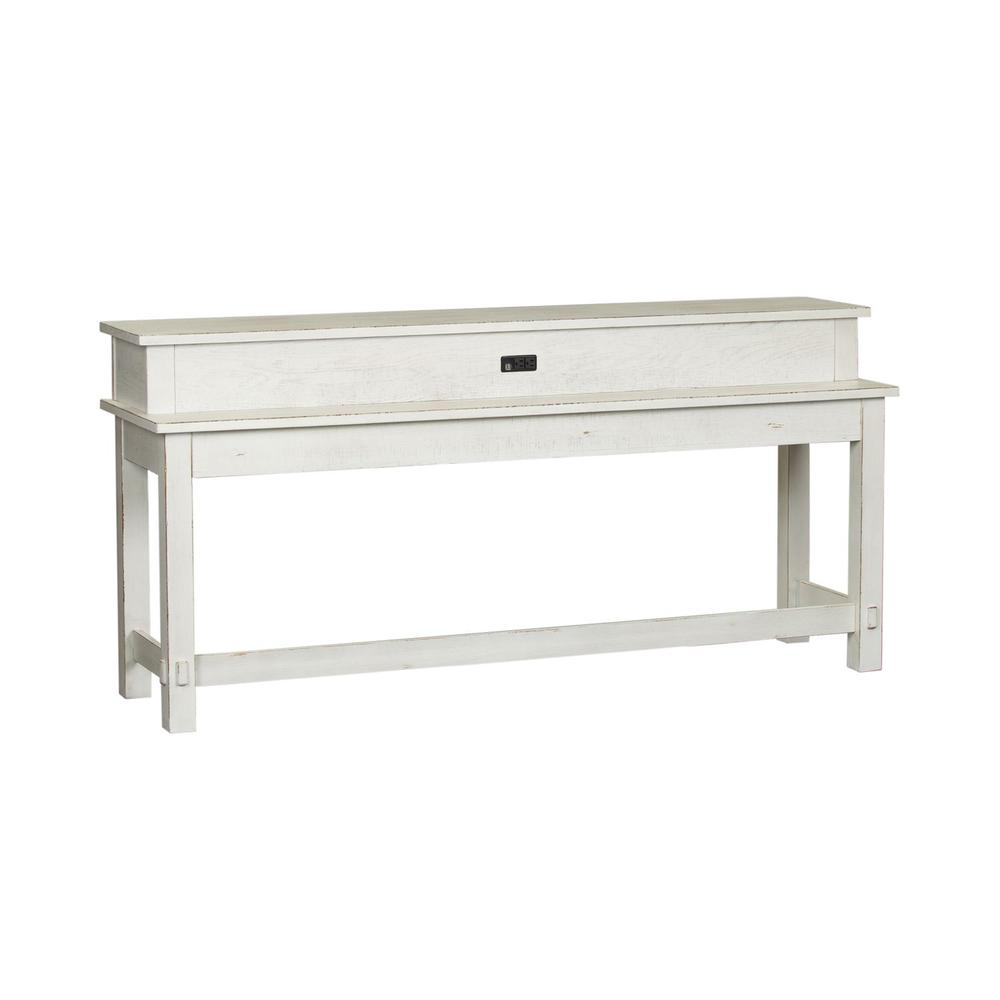 Modern Farmhouse Console Bar Table in Flea Market White w/ Heavy Distressing