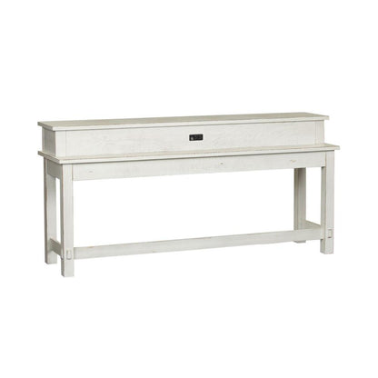 Modern Farmhouse Console Bar Table in Flea Market White w/ Heavy Distressing