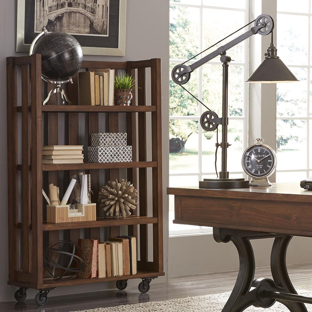 Arlington House Open Bookcase in Cobblestone Brown