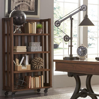 Arlington House Open Bookcase in Cobblestone Brown