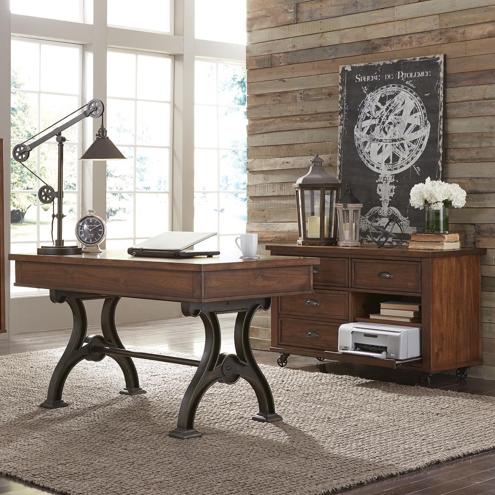 Arlington House Complete 2 Piece Desk in Cobblestone Brown