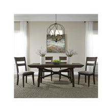 Double Bridge 5 Piece Trestle Table Set in Dark Chestnut