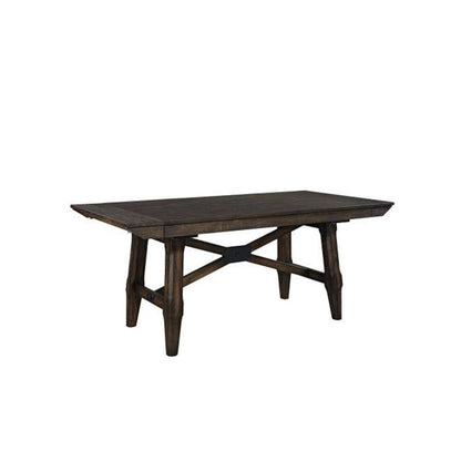 Double Bridge 5 Piece Trestle Table Set in Dark Chestnut