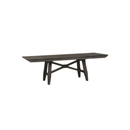 Double Bridge 6 Piece Trestle Table Set in Dark Chestnut