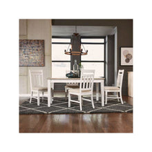 5 Piece Rectangular Table Set Soft White Wash w/ Wirebrushed Gray Top