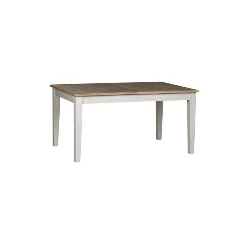 5 Piece Rectangular Table Set Soft White Wash w/ Wirebrushed Gray Top