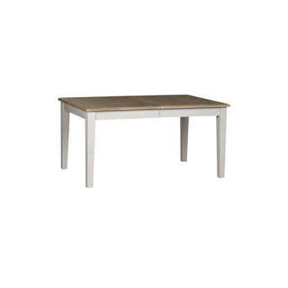 7 Piece Rectangular Table Set Soft White Wash w/ Wirebrushed Gray Top