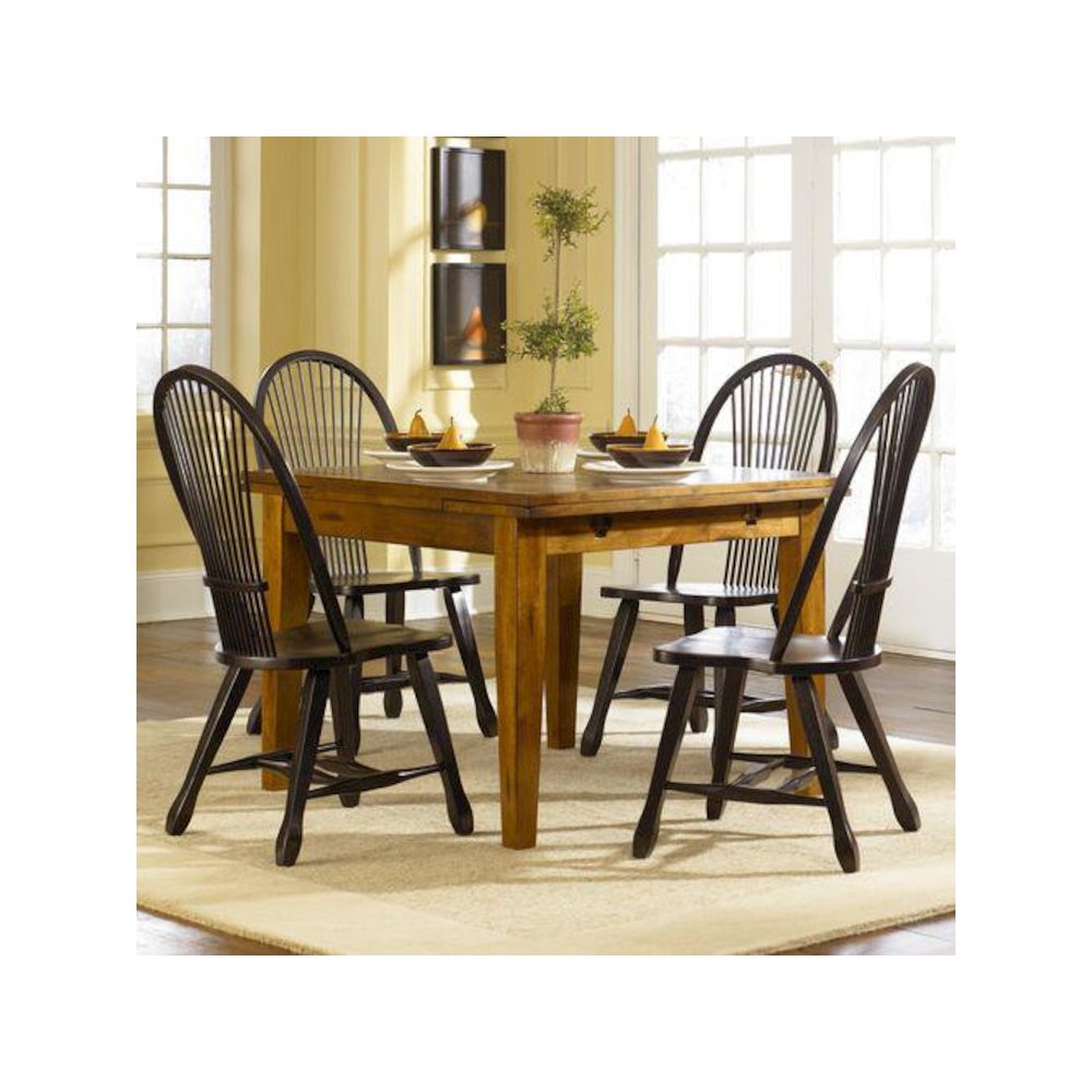 Treasures Optional 5 Piece Retractable Table Set in Rustic Oak