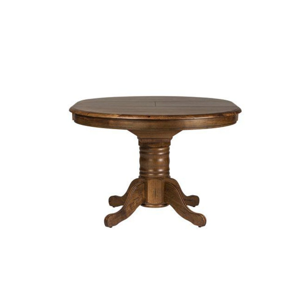 Carolina Crossing 5 Piece Pedestal Table Set in Antique Honey