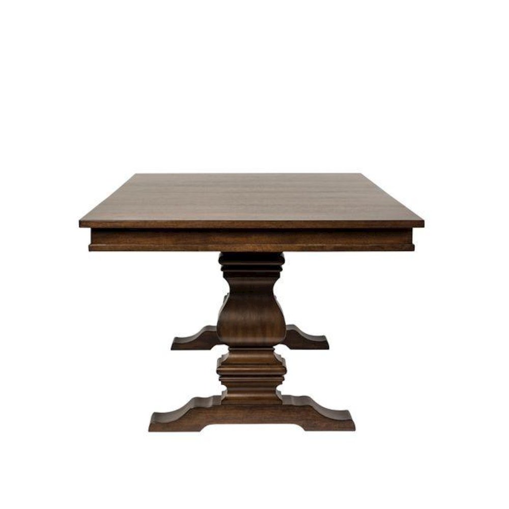 Armand 5 Piece Trestle Table Set in Antique Brownstone