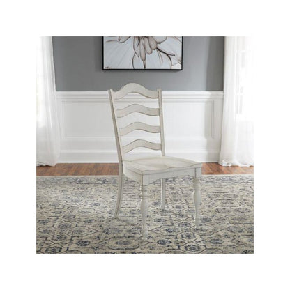 6 Piece Leg Table Dining Room Set with Bench, 4 Ladder Back Chairs