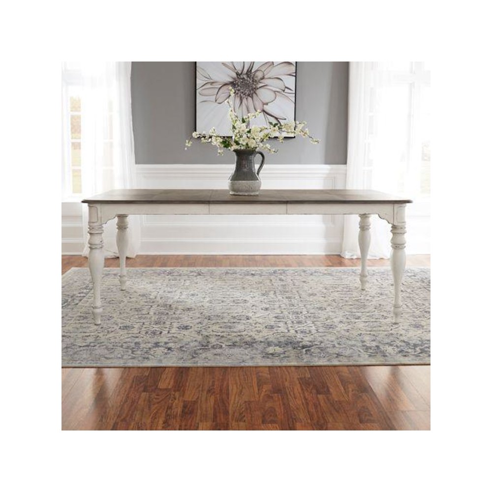 7 Piece Leg Table Dining Room Set with 6 Spindle Back Chairs