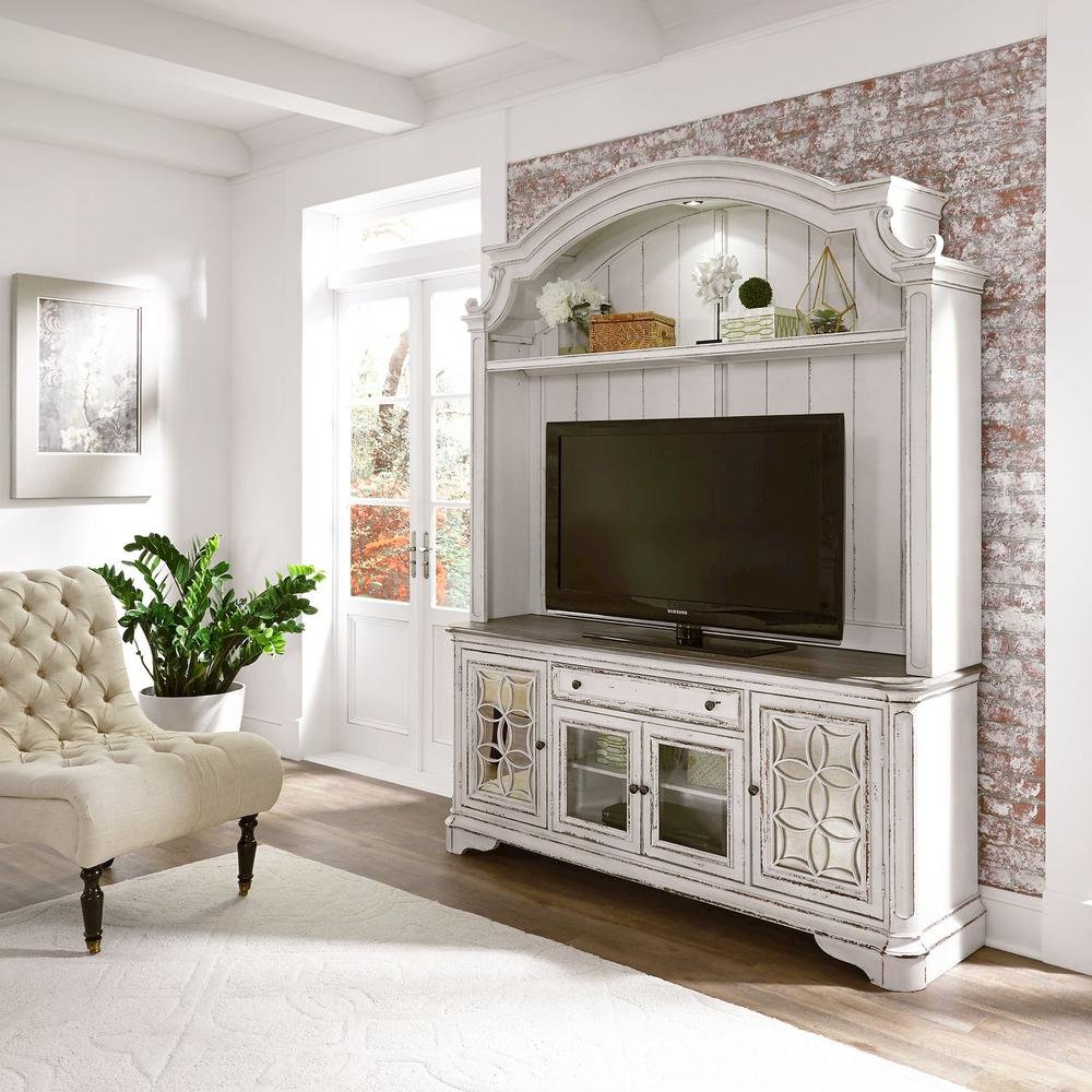 Magnolia Manor Entertainment Center in Antique White
