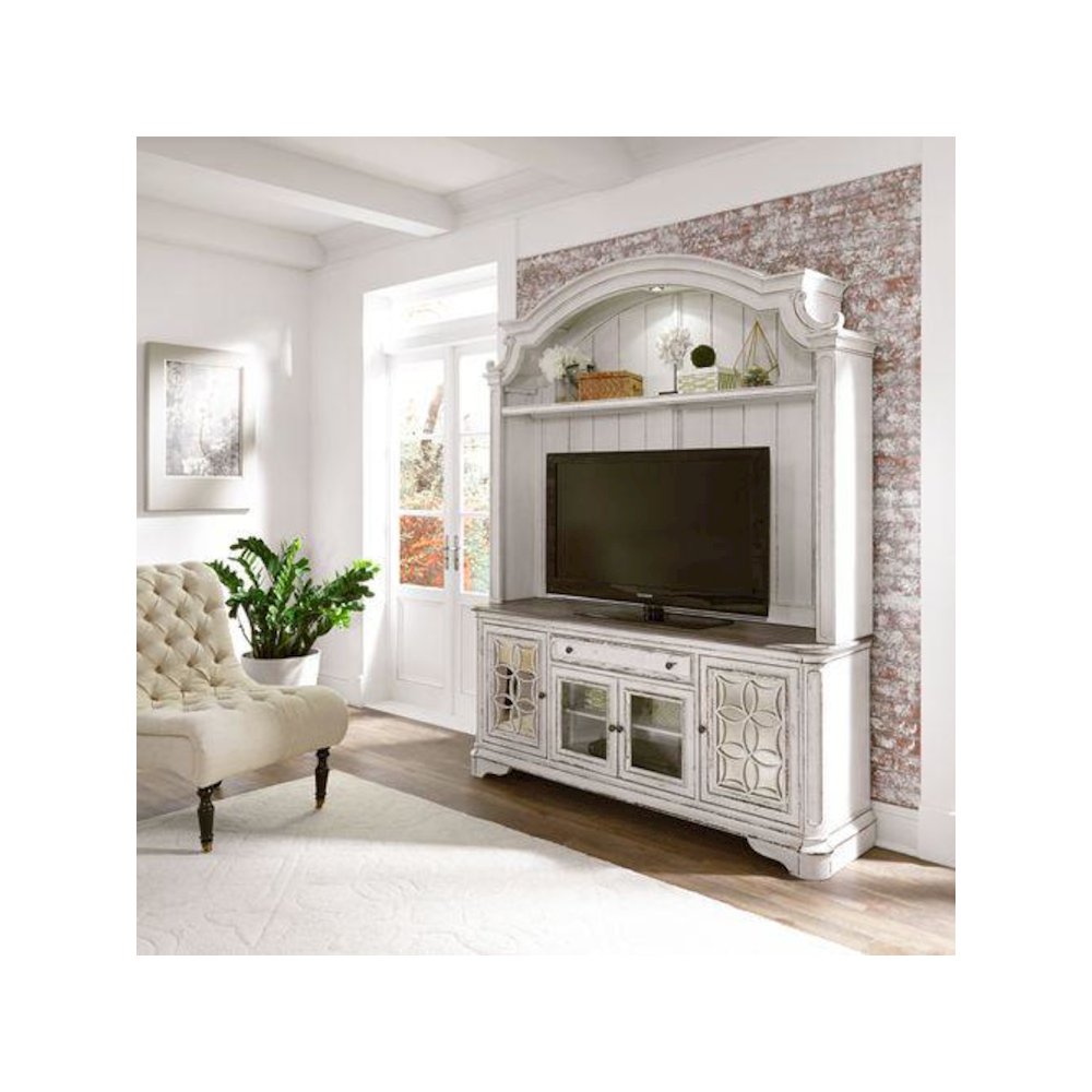 Magnolia Manor Entertainment Center in Antique White