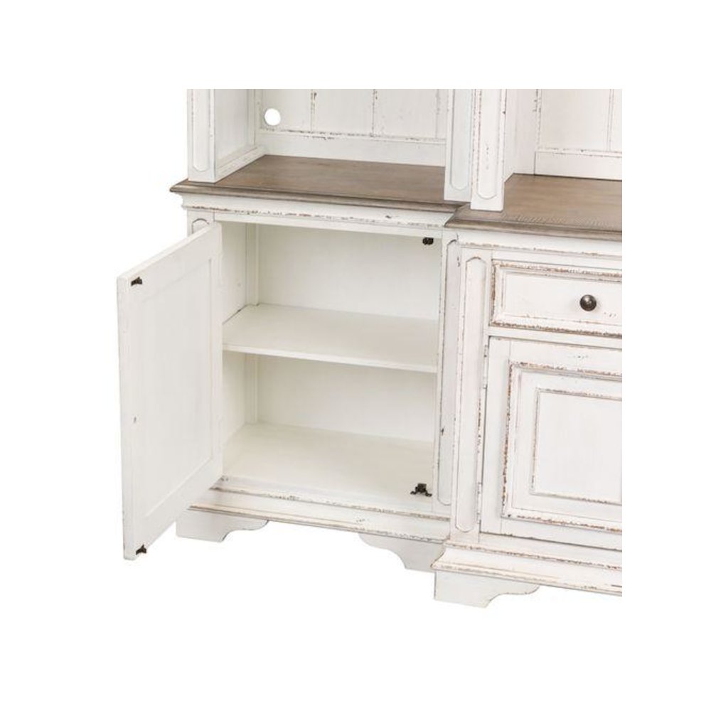 Magnolia Manor Entertainment Center with Piers in Antique White