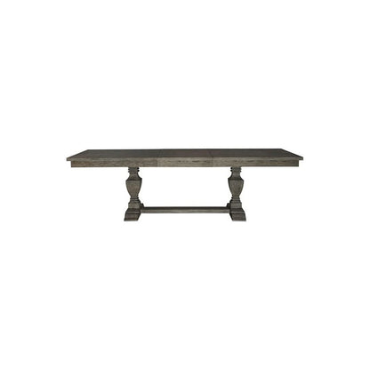 Trestle Table Set in Rubberwood & Poplar Solids w/ Split Heart White Oak Veneers