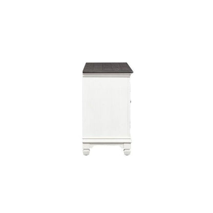 Allyson Park 56 Inch TV Console in Wirebrushed White w/ Charcoal Top