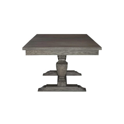 Trestle Table Set in Rubberwood & Poplar Solids w/ Split Heart White Oak Veneers