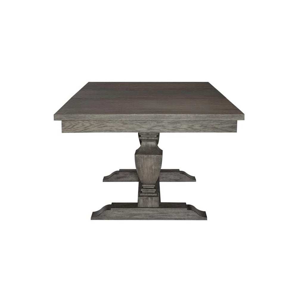 Trestle Table Set in Rubberwood & Poplar Solids w/ Split Heart White Oak Veneers
