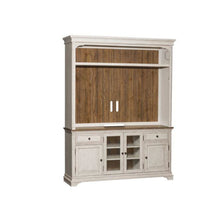 Entertainment Center Antique White w/ Wirebrushed Tobacco Accents