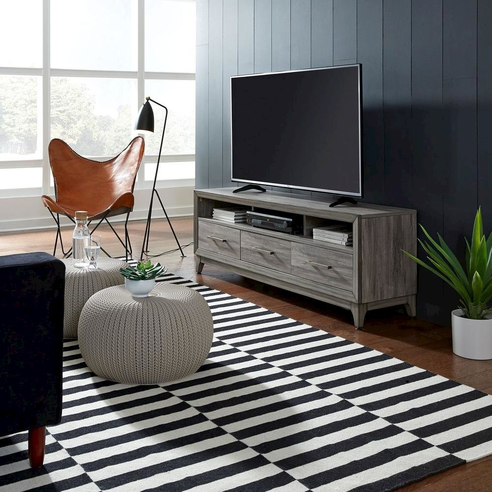 Mercury 62 Inch TV Console in Driftwood Gray