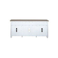 Heartland 66 Inch Tile TV Console in Antique White w/ Tobacco Top