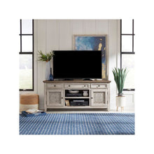 Heartland 66 Inch Tile TV Console in Antique White w/ Tobacco Top