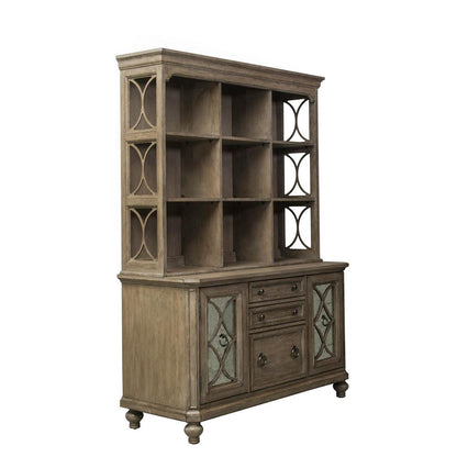 Simply Elegant 3 Piece Desk & Hutch Set in Heathered Taupe