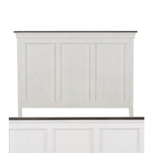 Allyson Park Queen Panel Headboard in Wirebrushed White w/ Charcoal Top