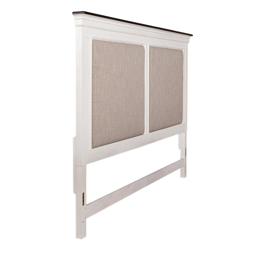 Allyson Park King Panel Headboard in Wirebrushed White w/ Charcoal Top