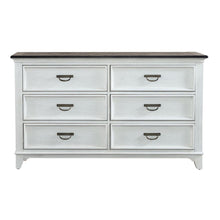 Allyson Park 6 Drawer Dresser in Wirebrushed White w/ Charcoal Top