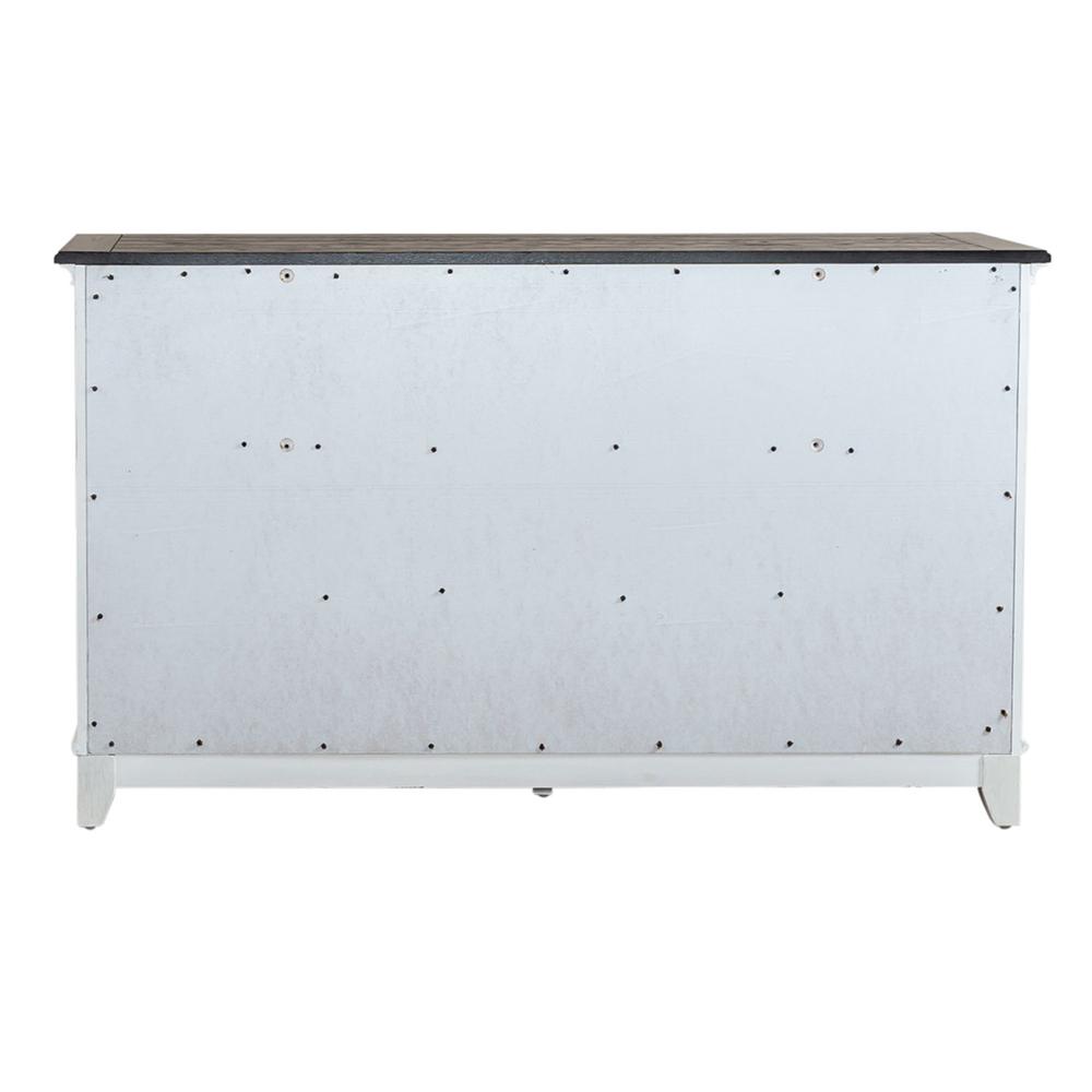 Allyson Park 6 Drawer Dresser in Wirebrushed White w/ Charcoal Top