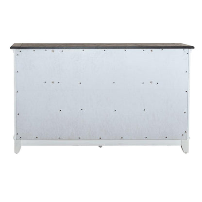 Allyson Park 6 Drawer Dresser in Wirebrushed White w/ Charcoal Top